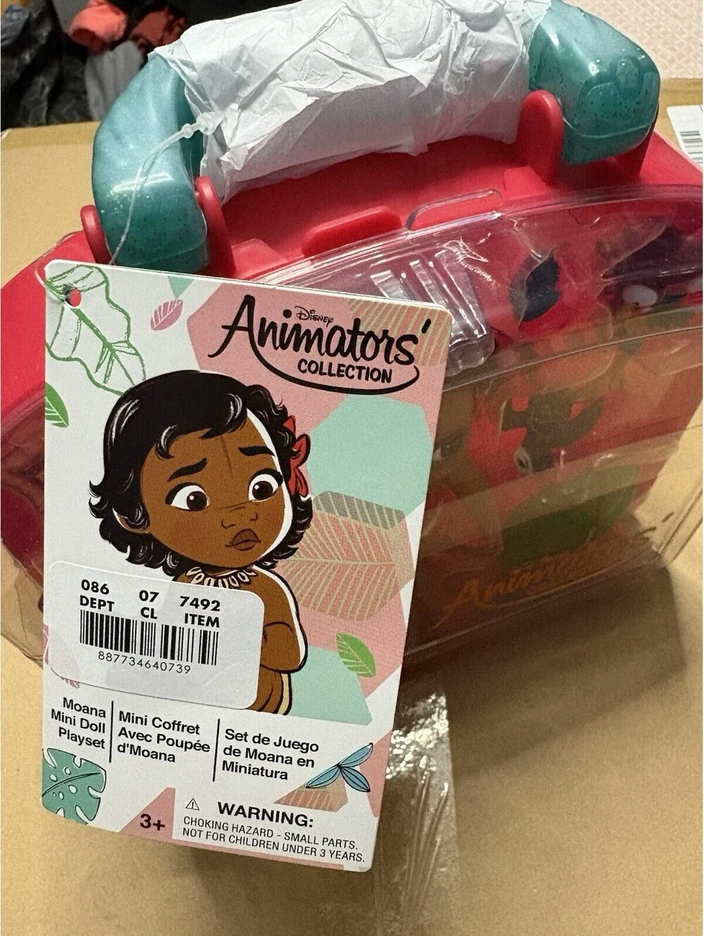 Disney Store Animator Collection Moana Mini Doll Playset Case New